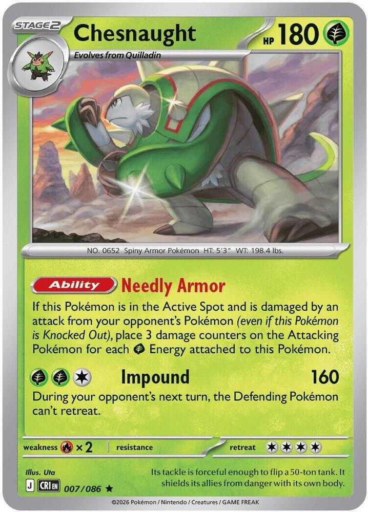 Chesnaught - 007/086 - Holo Rare