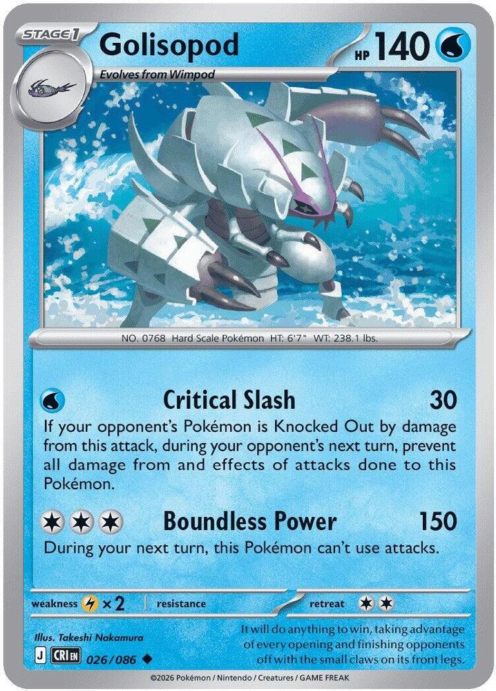 Golisopod - 026/086 - Uncommon - Reverse Holo
