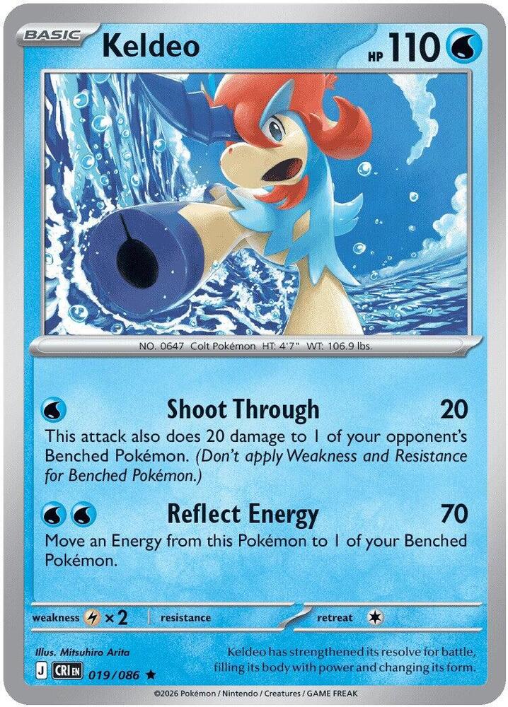 Keldeo - 019/086 - Rare - Reverse Holo