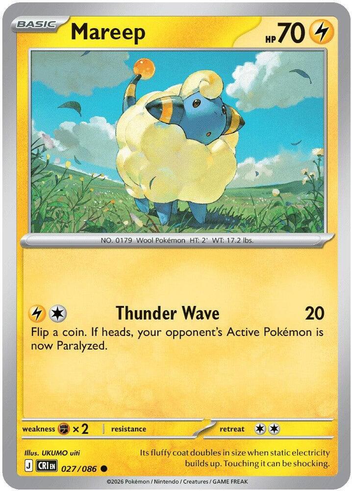 Mareep - 027/086 - Common - Reverse Holo
