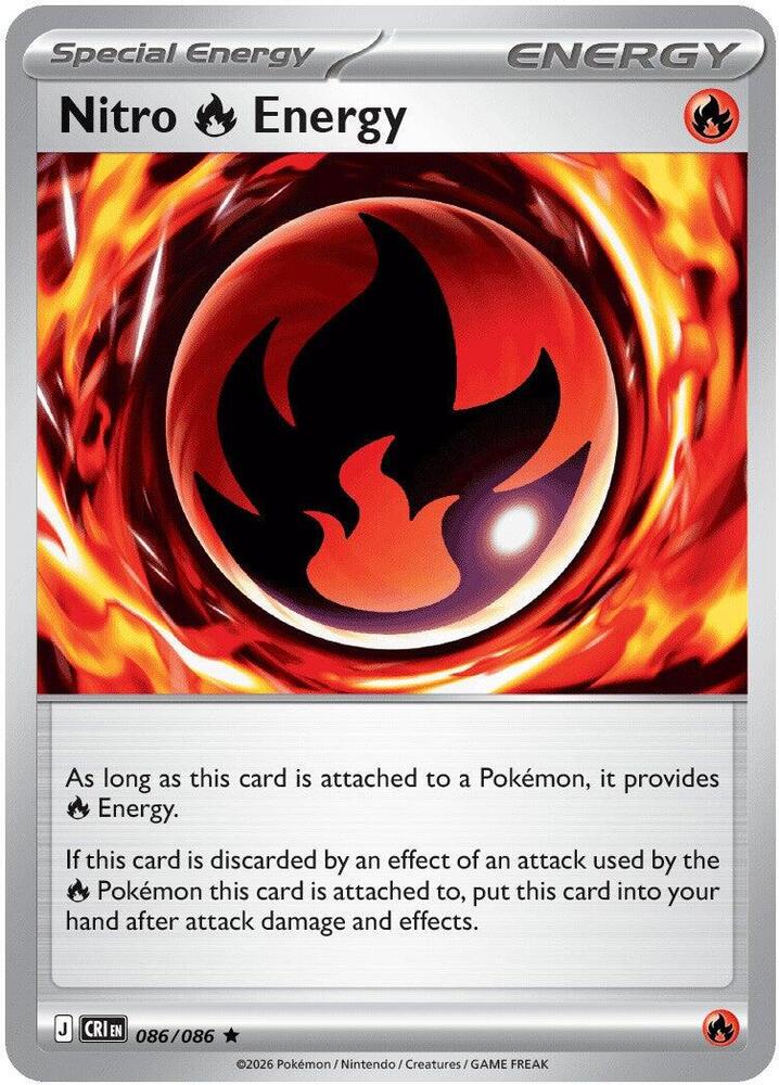Nitro Fire Energy - 086/086 - Rare - Reverse Holo