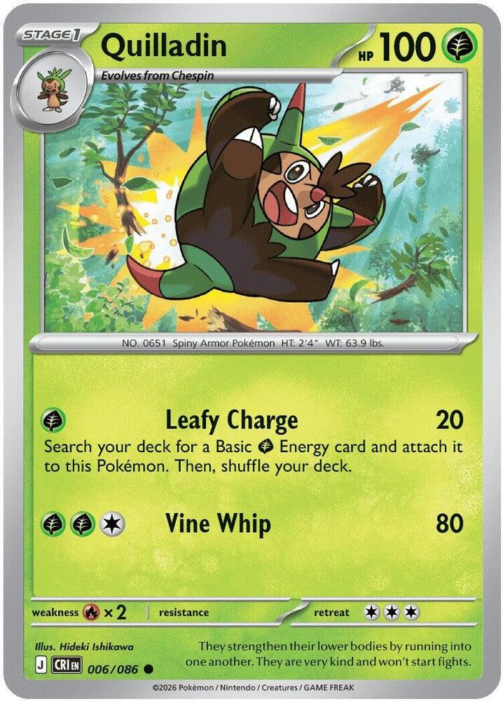 Quilladin - 006/086 - Common - Reverse Holo