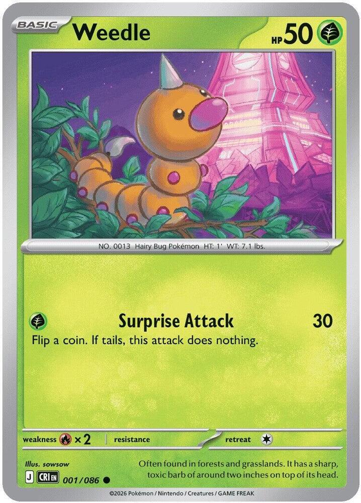 Weedle - 001/086 - Common - Reverse Holo