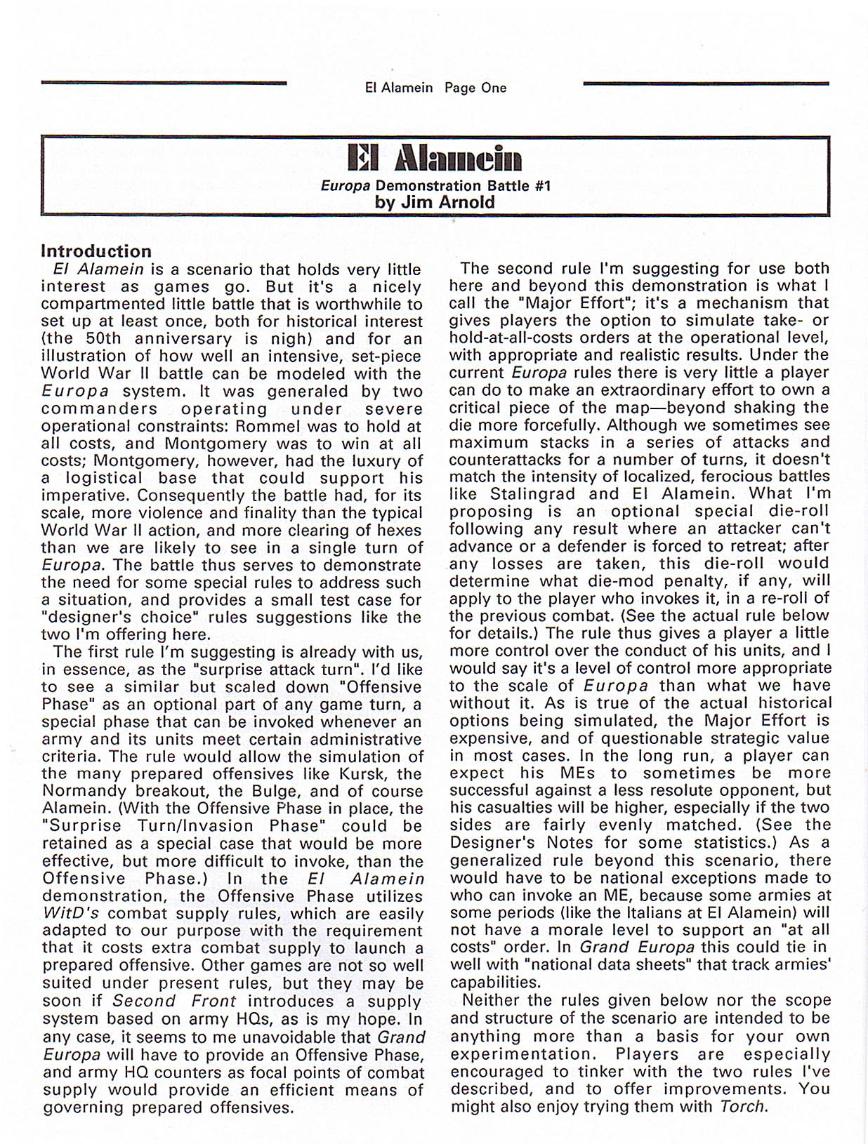 El Alamein (Europa Demonstration Battle #1)