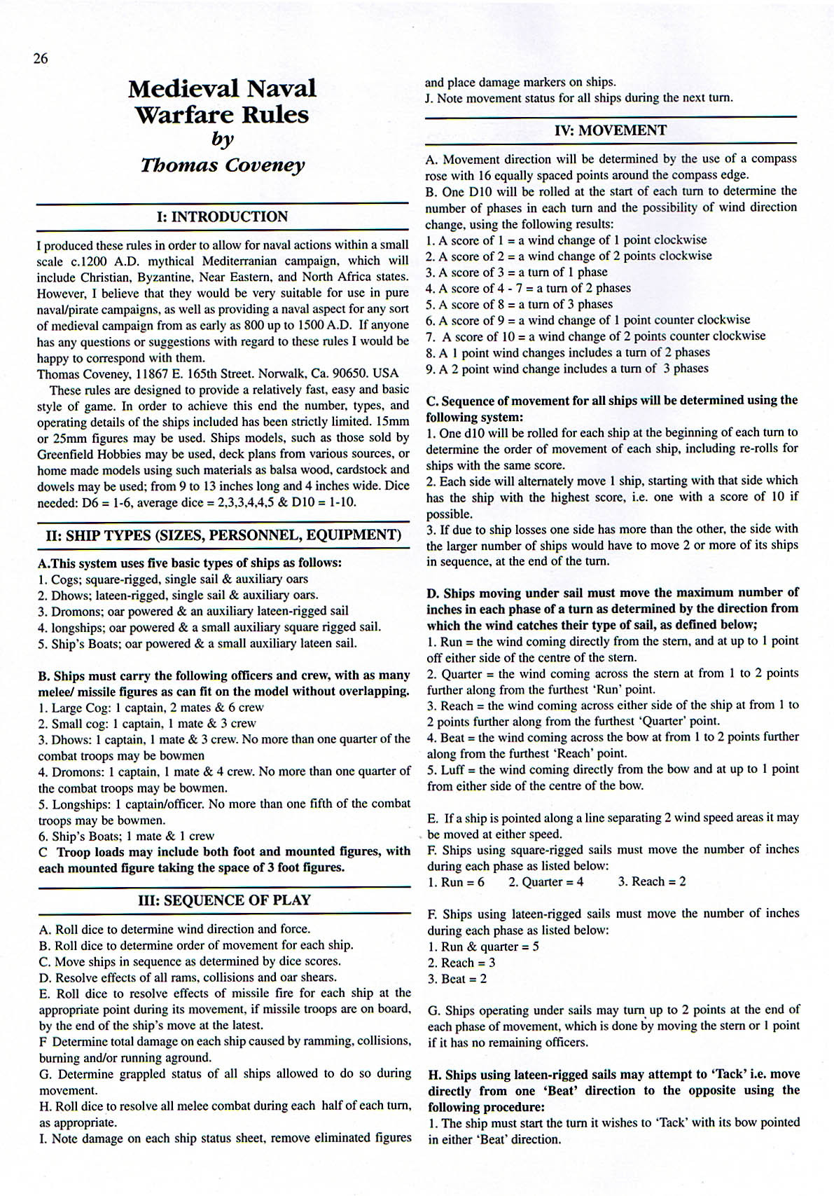 Medieval Naval Warfare Rules Medieval Naval Warfare Rules