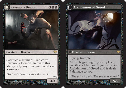 Ravenous Demon // Archdemon of Greed