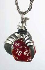 d20 pendant Old Silver