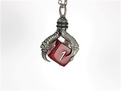 d6 pendant Old Silver