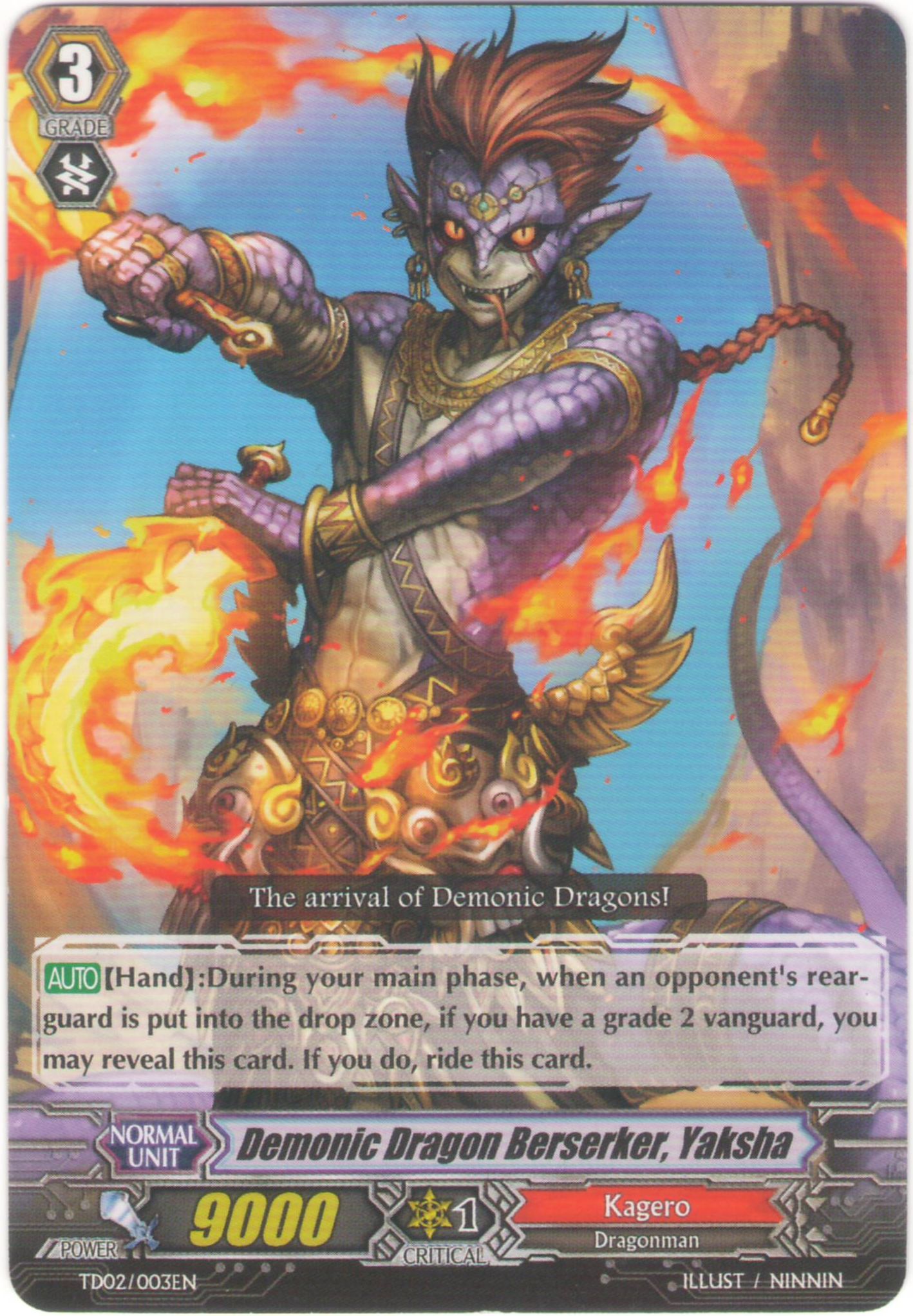 Demonic Dragon Berserker, Yaksha - TD02/003EN Demonic Dragon Berserker, Yaksha - TD02/003EN