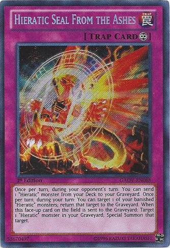 hieratic deck yugioh Yu-Gi-Oh! - Dragon King of Atum - DUPO-EN092 - Ultra Rare - 1st Edition Hieratic Seal From the Ashes