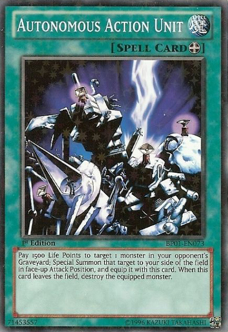 Autonomous Action Unit - BP01-EN073 - Starfoil Rare - 1st Edition Autonomous Action Unit - BP01-EN073 - Starfoil Rare - 1st Edition