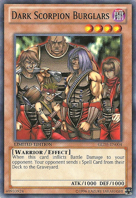 Dark Scorpion Burglars - GLD5-EN004 - Common - Limited Edition - Yu-Gi-Oh!  Singles  Gold Series 5: Haunted Mine - Grandmaster Games - Boulder, CO