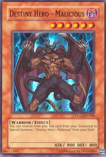 Destiny Hero - Malicious - DLG1-EN108 - Super Rare - Unlimited Edition