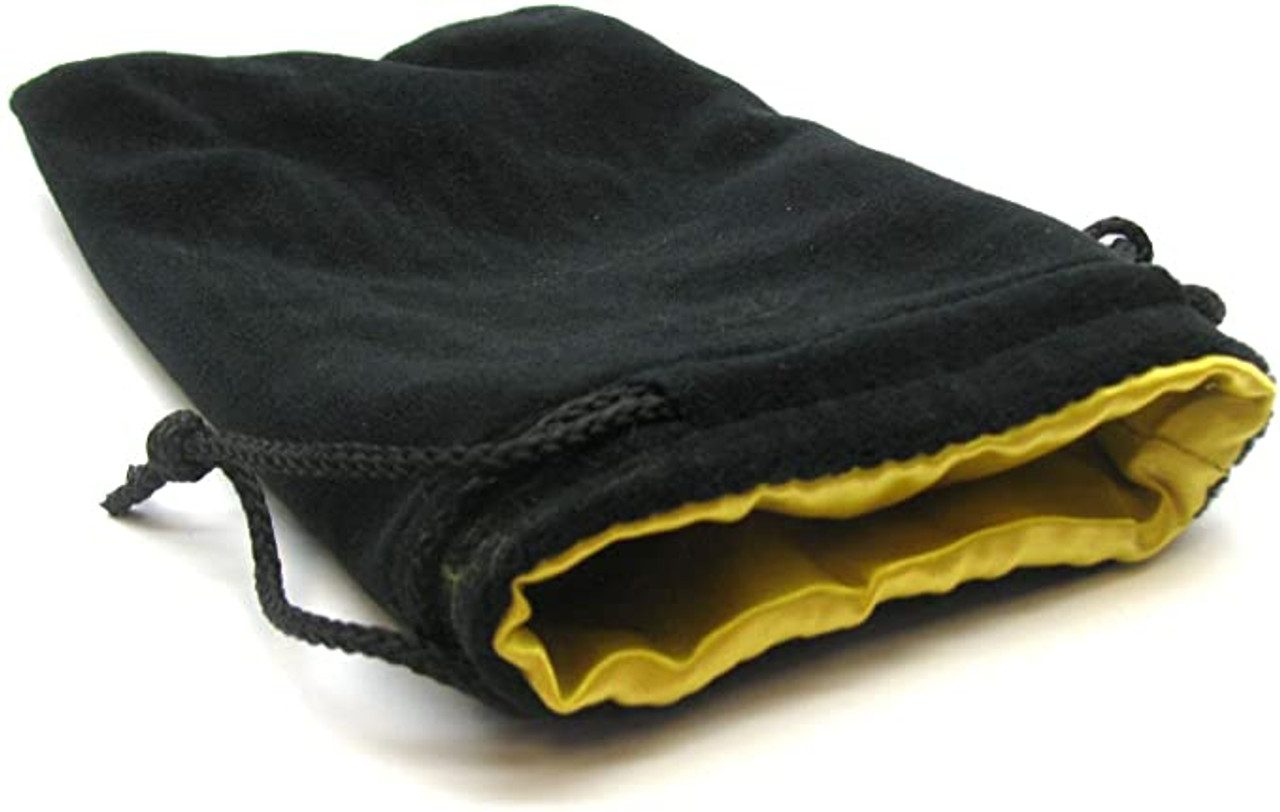 Black / Gold 5 x 8 Velvet Dice Bag