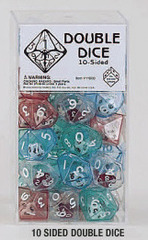 Assorted Color Double D10 Dice Box of 40