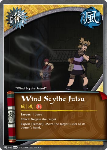Wind Scythe Jutsu - J-942 - Rare - 1st Edition