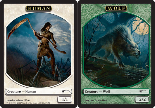 Human // Wolf Token - 2012 FNM Promo