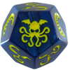 Cthulhu Dice Blue  w/ Yellow