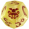 Cthulhu Dice Bone w/ Red