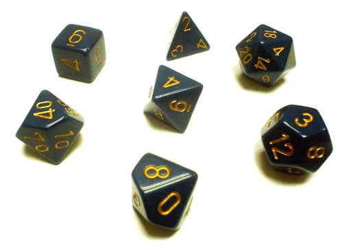 Opaque Dusty Blue w/Copper - Polyhedral Dice Set (CHX25426)