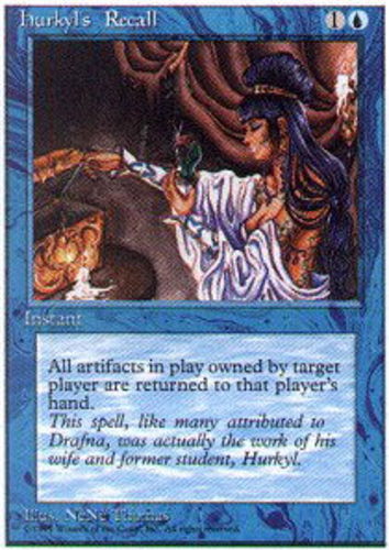 Hurkyl's Recall Heavily Played Alternate 4th Edition MTG Magic