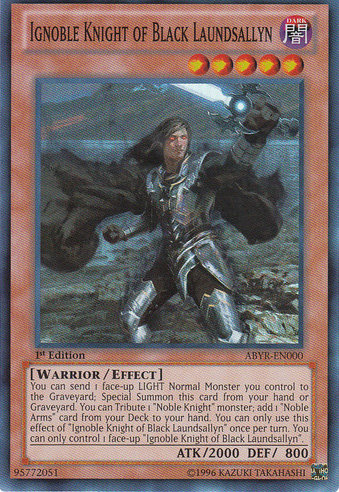 Ignoble Knight of Black Laundsallyn - ABYR-EN000 - Super Rare - 1st Edition Ignoble Knight of Black Laundsallyn - ABYR-EN000 - Super Rare - 1st Edition
