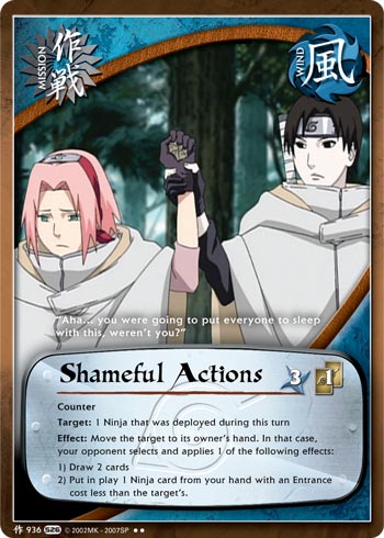 Shameful Actions - M-936 - Rare - 1st Edition