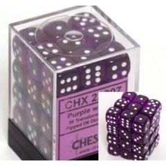 36 Purple w/white Translucent 12mm D6 Dice Block - CHX23807