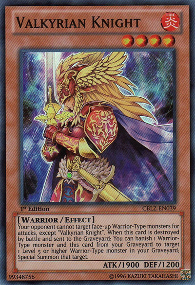 Valkyrian Knight - CBLZ-EN039 - Super Rare - 1st Edition