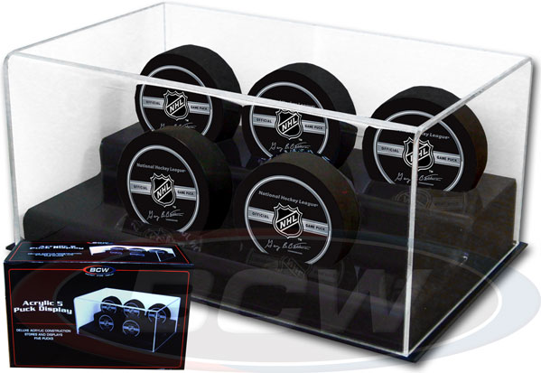 Deluxe Acrylic 5 Hockey Puck Display