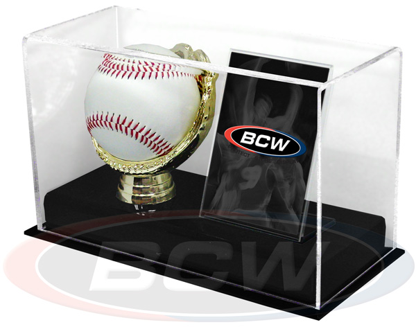 Deluxe Acrylic Gold Glove Baseball and Card Display