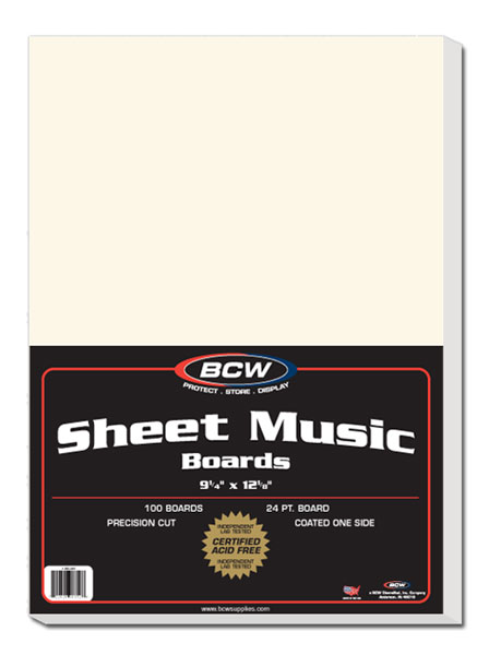 Sheet Music Backing Boards