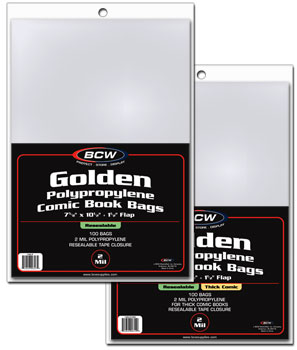 Golden Resealable Comic Book Bags - Thick Comics