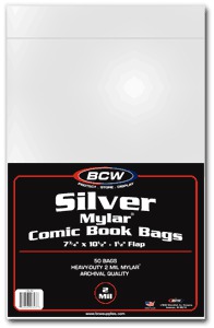 Silver Comic Mylar Bags 2 Mil