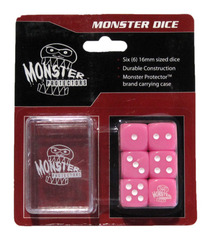 Monster Protectors - 6x D6 Monster Dice & Carrying Case - Pink