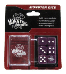 Monster Protectors - 6x D6 Monster Dice & Carrying Case - Purple