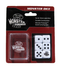 Monster Protectors - 6x D6 Monster Dice & Carrying Case - White