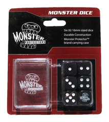 Monster Protectors - 6x D6 Monster Dice & Carrying Case - Black