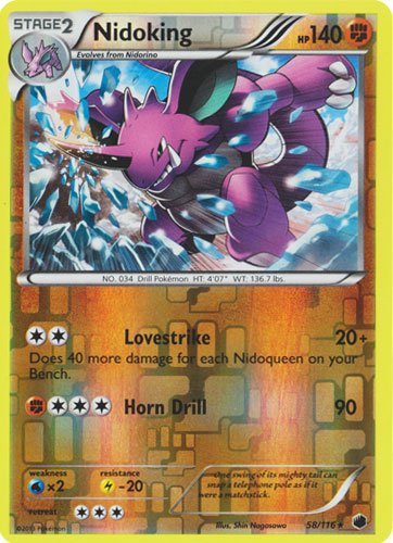 Nidoking - 58/116 - Rare - Reverse Holo