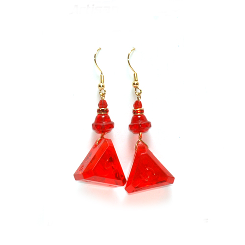 GameScience Dice Earrings - Arcane Ruby d5