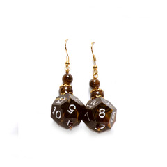 GameScience Dice Earrings - Earth Goddess d12