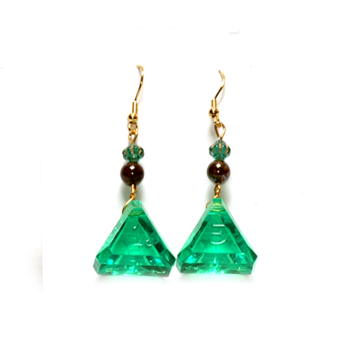 GameScience Dice Earrings - Arcane Emerald d5