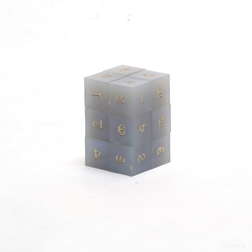 Gamescience Blue Opal Precision D6 12-Dice Set Gold Ink
