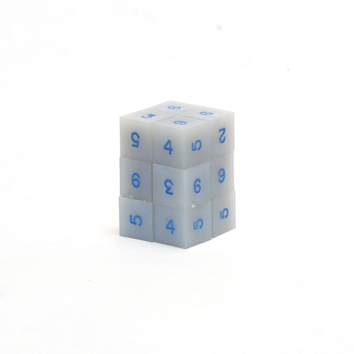 Gamescience Blue Opal Precision D6 12-dice Set Blue Ink