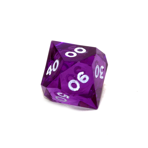 Gamescience Tanzanite Precision Tens d10 White ink