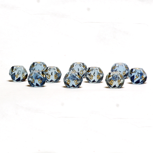Precision GameScience Moonstone d10, 10 piece set, inked