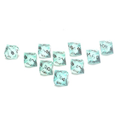 Precision GameScience Teal Zircon  d10, 10 piece set, inked