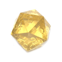 GameScience Precision Amber d20+, no ink