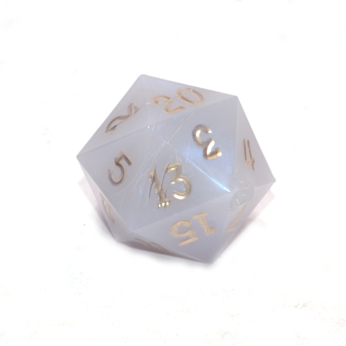 Gamescience Blue Opal Precision d20 Gold Ink