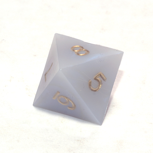 Gamescience Blue Opal Precision d8 Gold Ink